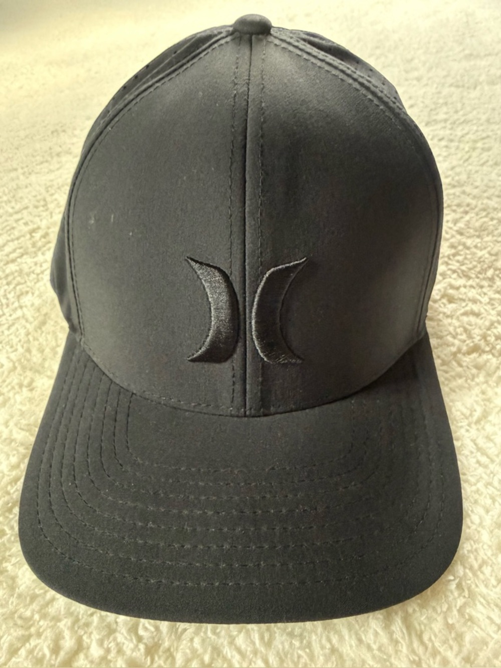 Hurley Black Embroidered Logo Stretch Dri-Fit Nike Hat